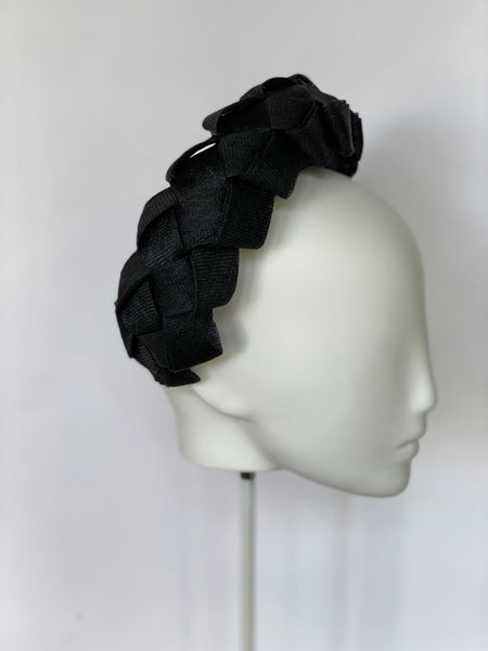 Designer hat Carmen Headband in Black by Louise Macdonald Milliner (Melbourne, Australia)