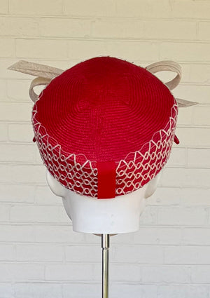 Designer hat Cherry Checkmate Cap by Louise Macdonald Milliner (Melbourne, Australia)
