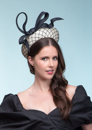 Designer hat Diamond Bow Halo by Louise Macdonald Milliner (Melbourne, Australia)