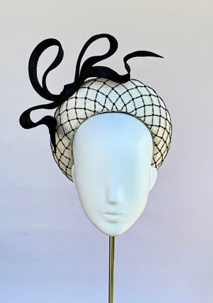Designer hat Diamond Bow Halo by Louise Macdonald Milliner (Melbourne, Australia)