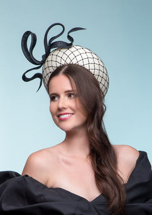Designer hat Diamond Bow Halo by Louise Macdonald Milliner (Melbourne, Australia)