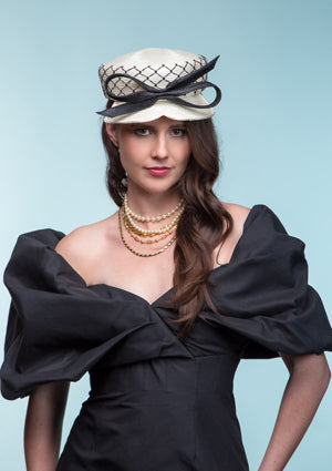 Designer hat Oreo Cap by Louise Macdonald Milliner (Melbourne, Australia)
