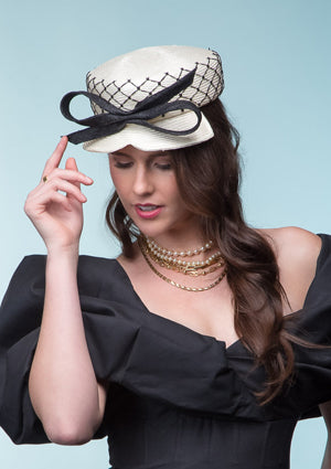 Designer hat Oreo Cap by Louise Macdonald Milliner (Melbourne, Australia)