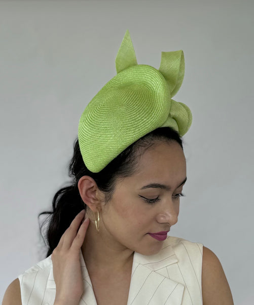 Designer hat Key Lime Headpiece by Louise Macdonald Milliner (Melbourne, Australia)