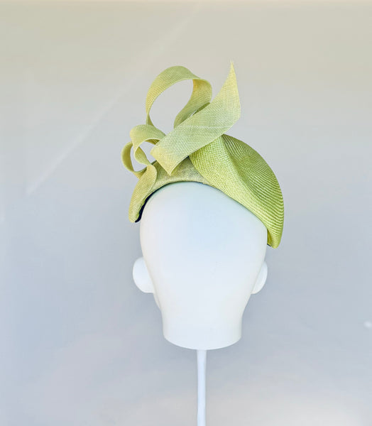 Designer hat Key Lime Headpiece by Louise Macdonald Milliner (Melbourne, Australia)