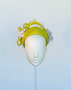 Designer hat Chartreuse Pillbox by Louise Macdonald Milliner (Melbourne, Australia)