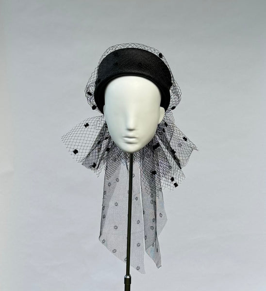 Designer hat Channing Pillbox by Louise Macdonald Milliner (Melbourne, Australia)