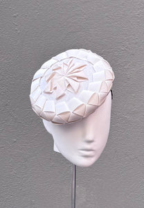 Ivory and ecru ribbon beret