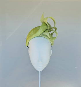 Designer hat Key Lime Headpiece by Louise Macdonald Milliner (Melbourne, Australia)