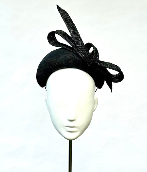 Designer hat Onyx Bow by Louise Macdonald Milliner (Melbourne, Australia)