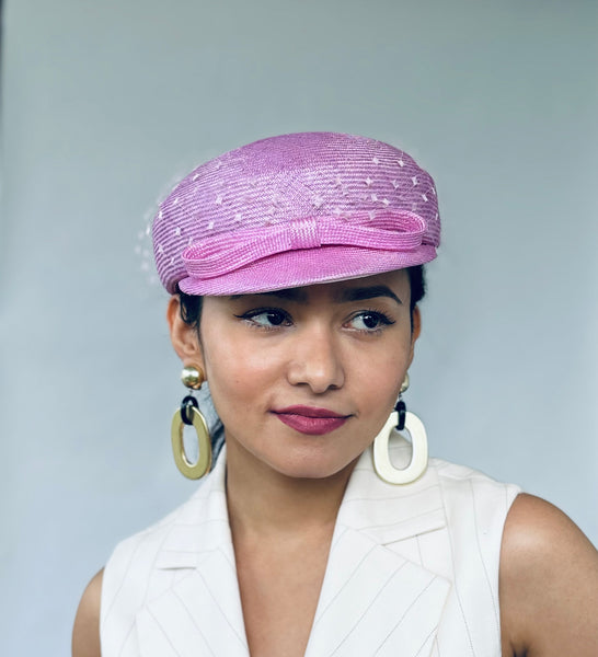 Designer hat Orchid Cap by Louise Macdonald Milliner (Melbourne, Australia)