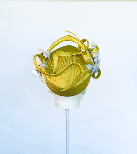 Designer hat Chartreuse Pillbox by Louise Macdonald Milliner (Melbourne, Australia)