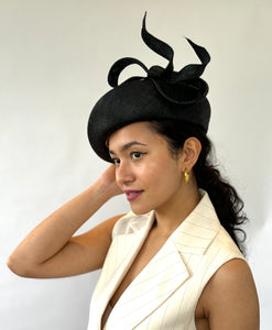 Designer hat Ebony Beret by Louise Macdonald Milliner (Melbourne, Australia)