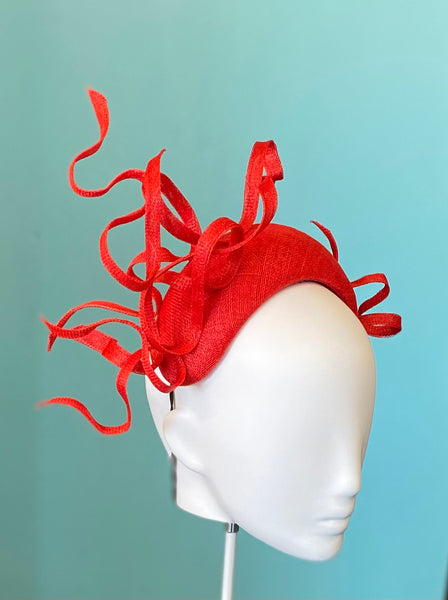 Designer hat Red Whirl by Louise Macdonald Milliner (Melbourne, Australia)