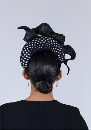 Designer hat Adelaide in Black and White by Louise Macdonald Milliner (Melbourne, Australia)