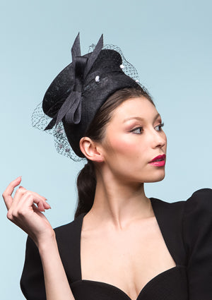 Designer hat Domino Pillbox by Louise Macdonald Milliner (Melbourne, Australia)