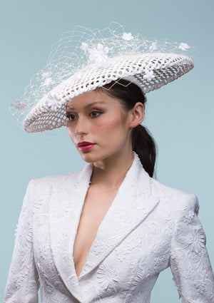Designer hat Fleurs Blanches by Louise Macdonald Milliner (Melbourne, Australia)
