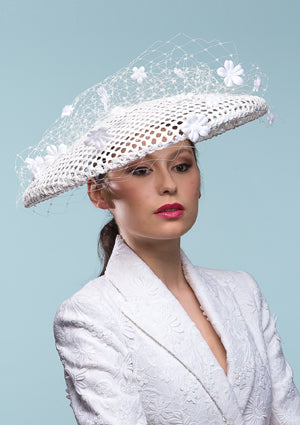 Designer hat Fleurs Blanches by Louise Macdonald Milliner (Melbourne, Australia)