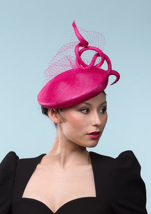 Designer hat Fuchsia Beret by Louise Macdonald Milliner (Melbourne, Australia)