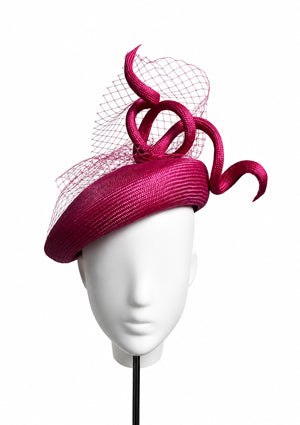 Designer hat Fuchsia Beret by Louise Macdonald Milliner (Melbourne, Australia)