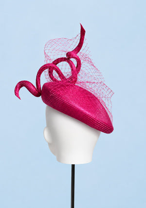 Designer hat Fuchsia Beret by Louise Macdonald Milliner (Melbourne, Australia)