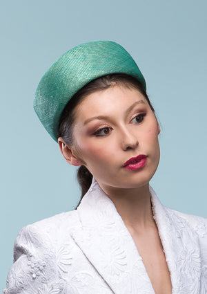 Designer hat Lagoon Pillbox by Louise Macdonald Milliner (Melbourne, Australia)