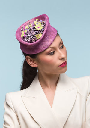 Designer hat Little Violet Pillbox by Louise Macdonald Milliner (Melbourne, Australia)