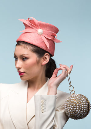 Designer hat Melon Pillbox by Louise Macdonald Milliner (Melbourne, Australia)