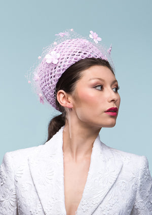 Designer hat Miss Kim Pillbox by Louise Macdonald Milliner (Melbourne, Australia)