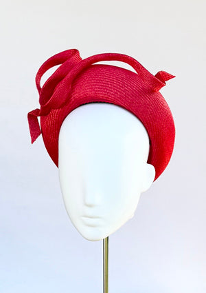Designer hat Red Riff  by Louise Macdonald Milliner (Melbourne, Australia)
