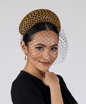 Designer hat with veil by Louise Macdonald Milliner (Melbourne, Australia)
