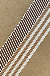Ribbon: Dark Brown, Cream and Beige Pattern 50mm