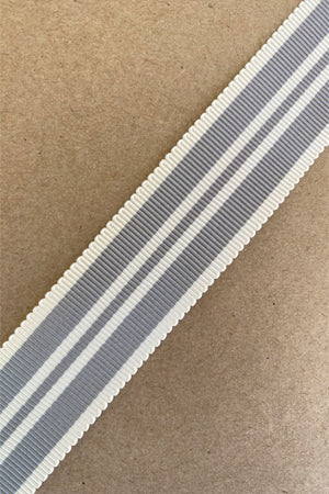 Ribbon: Grey and Ivory Stripe 25mm