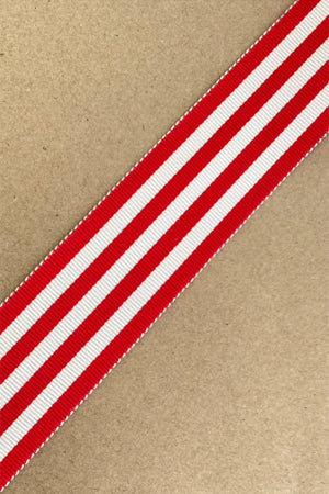Ribbon: Red and Ivory Stripe 30mm